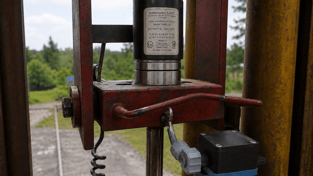 Oil production well with hydraulic drive equipped with a WellSim controller, combined load and position sensor